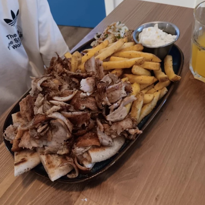 Artisan Greek Kitchen Kebab in Pitta in Livingston. 