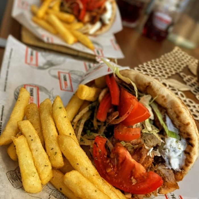 Artisan Greek Kitchen Doner Kebab with Fries in Livingston 